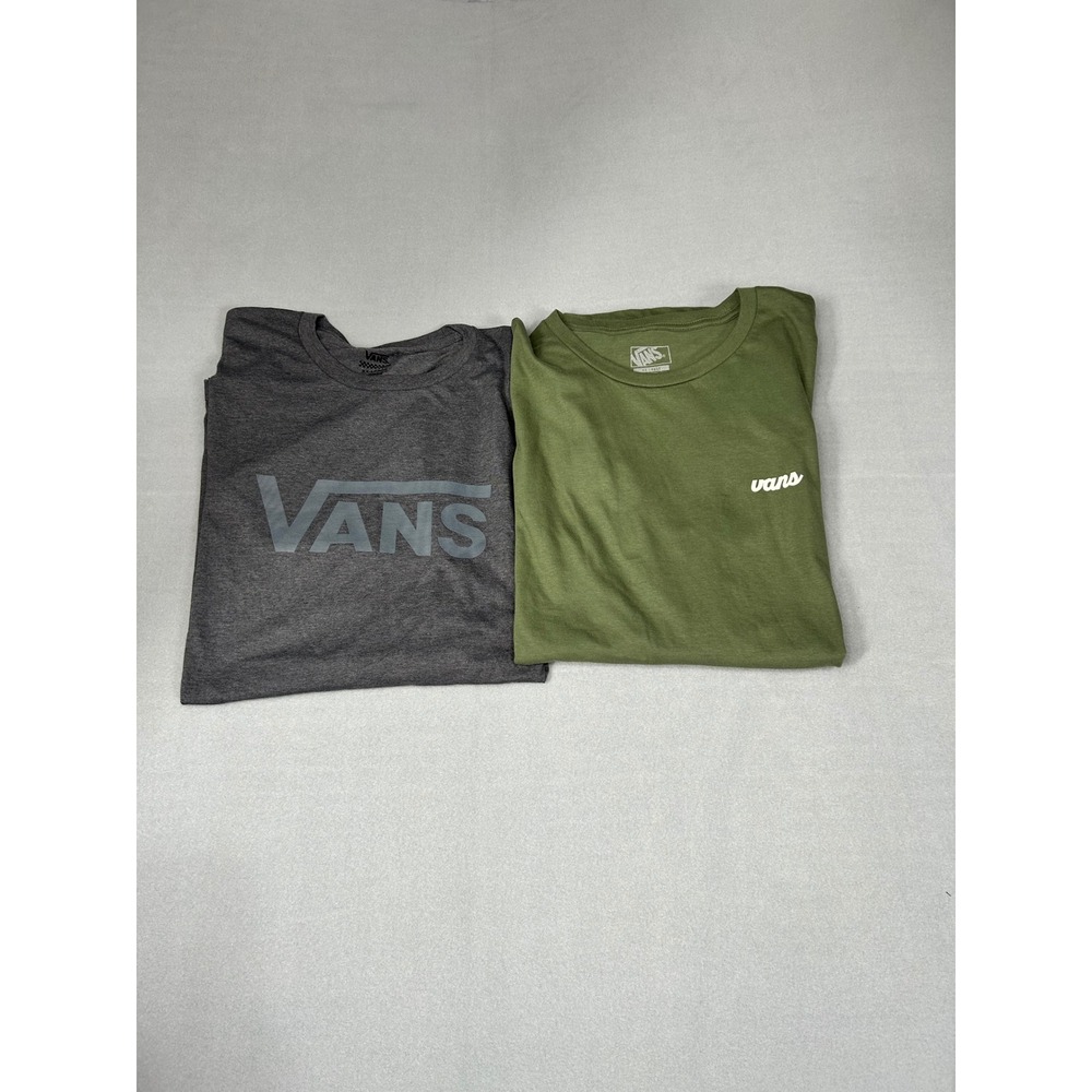 Vans T-Shirt Bundle Gray Green XXL 2XL Graphic Logo Short Sleeve Cotton Blend